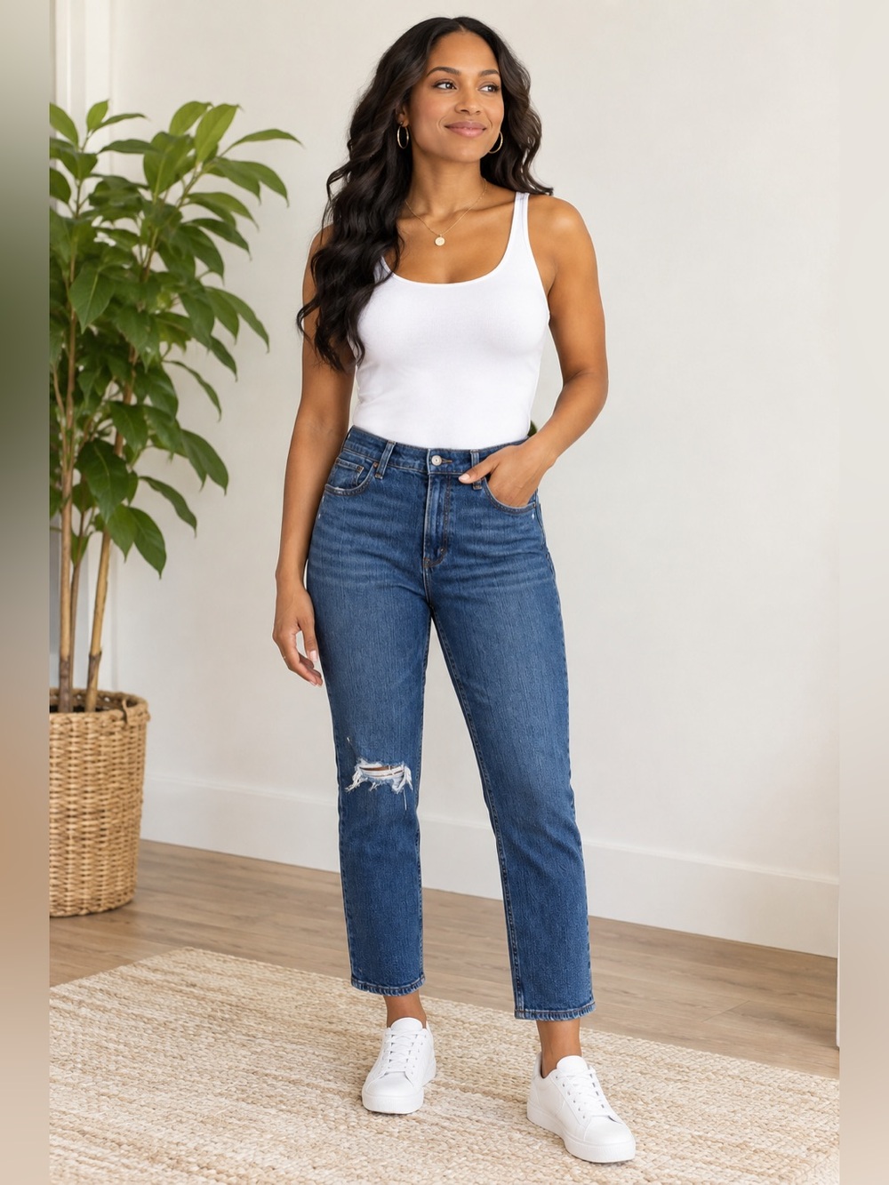 Abercrombie & Fitch Curve Love Ultra High Rise Ankle Straight Jean Size 6